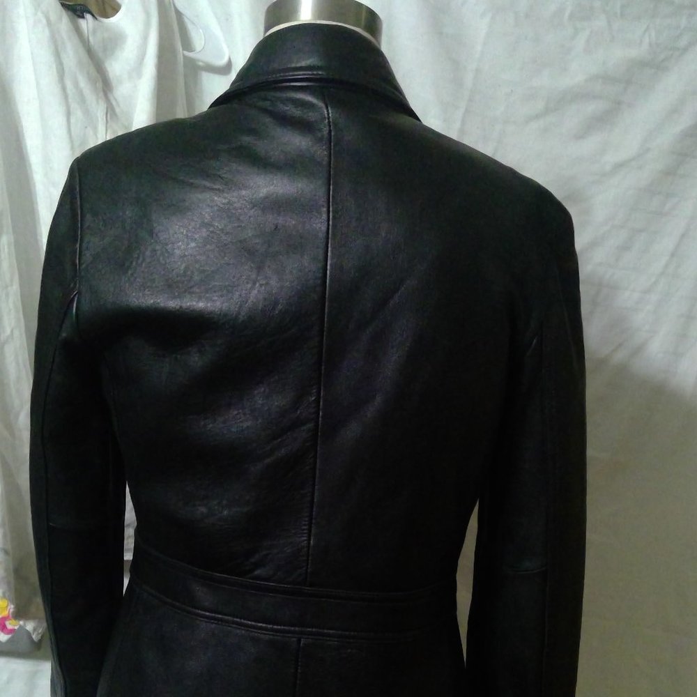 Nine West Leather Coat Size M - Picture 5 of 8